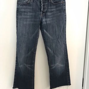 7 for all Mankind Boycut cropped and frayed jeans